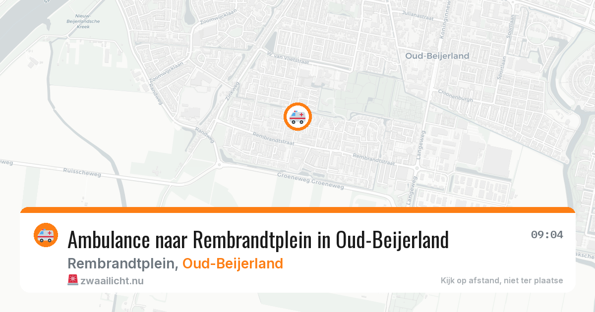 Ambulance naar Rembrandtplein in Oud-Beijerland — 13 apr 2026