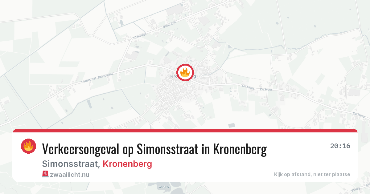 Verkeersongeval op Simonsstraat in Kronenberg — 14 apr 2026