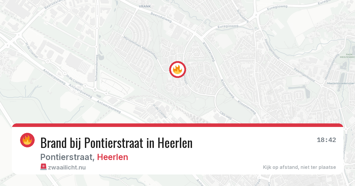 Brand bij Pontierstraat in Heerlen — 23 jul 2026