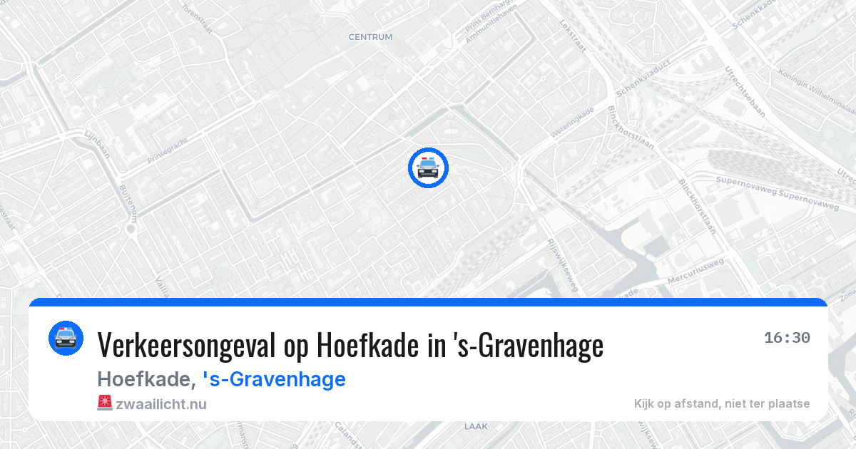 Verkeersongeval op Hoefkade in 's-Gravenhage — 17 jul 2026