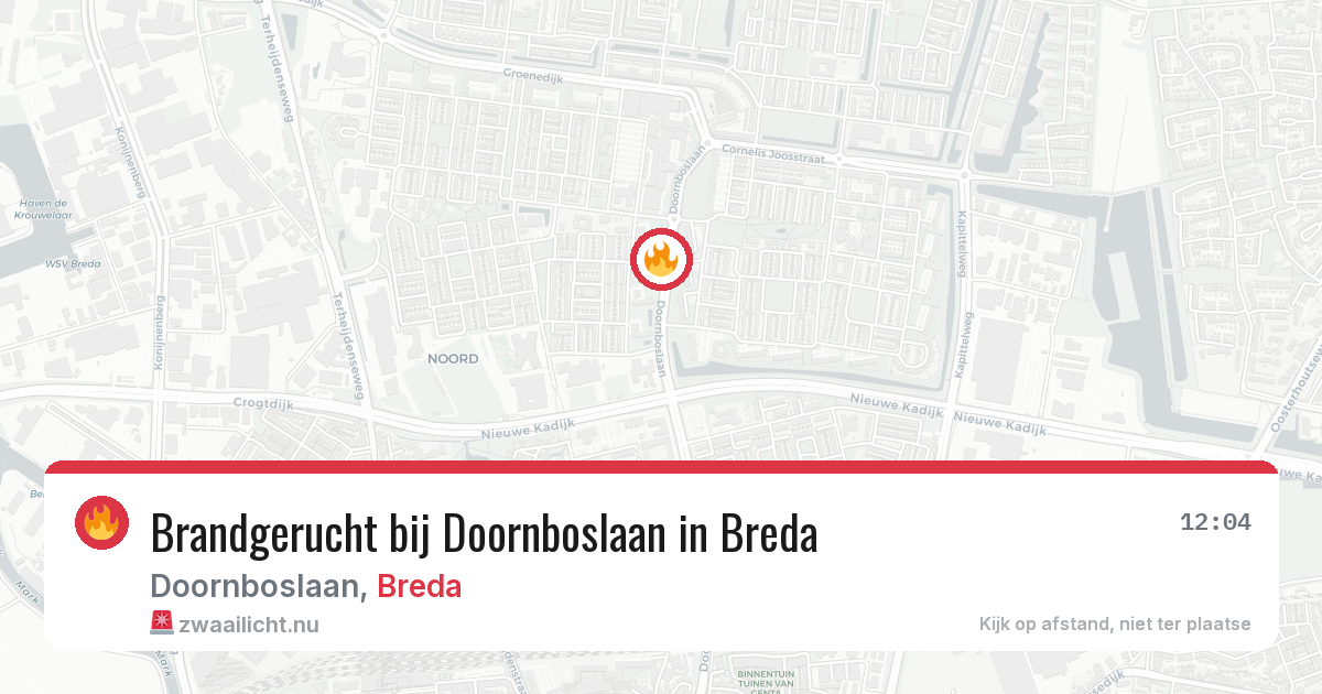 Brandgerucht bij Doornboslaan in Breda — 3 jun 2026