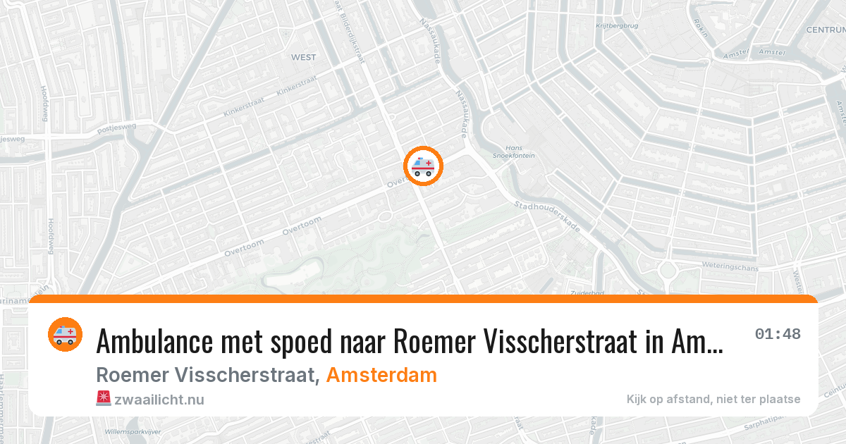 Ambulance met spoed naar Roemer Visscherstraat in Amsterdam — 23 mei 2026
