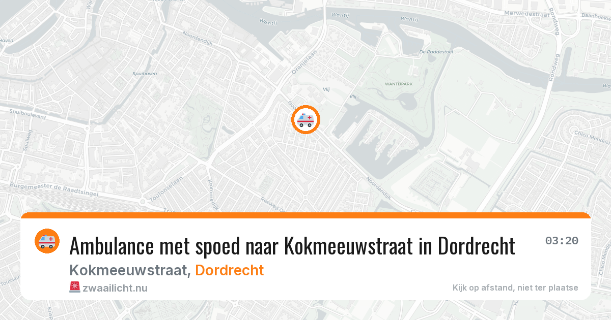 Ambulance met spoed naar Kokmeeuwstraat in Dordrecht — 23 mrt 2026