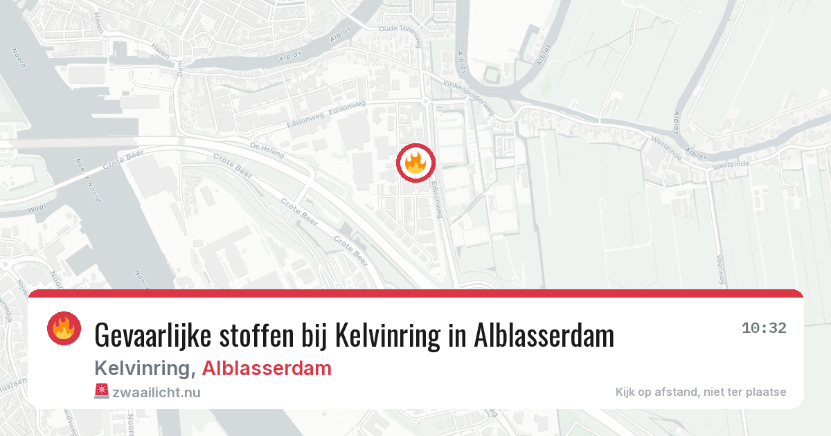 Gevaarlijke stoffen bij Kelvinring in Alblasserdam — 27 jul 2026