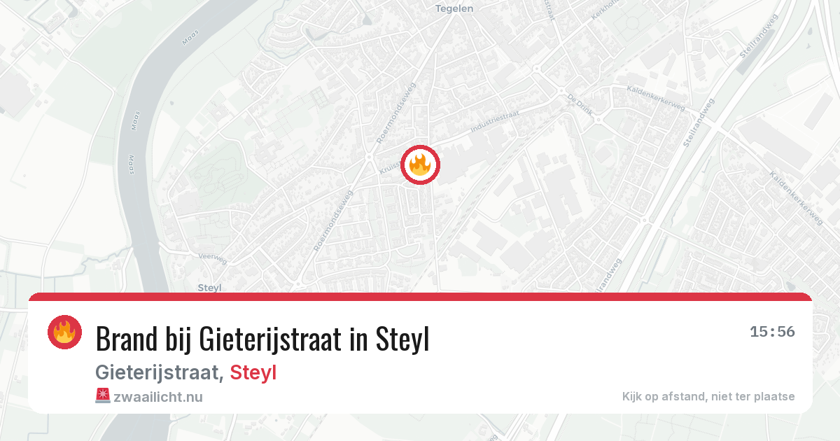 Brand bij Gieterijstraat in Steyl — 13 apr 2026