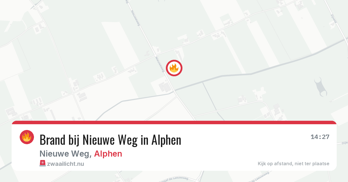 Brand bij Nieuwe Weg in Alphen — 6 jun 2026