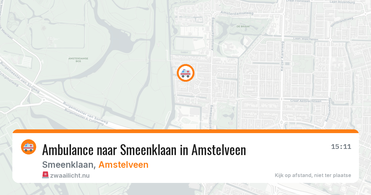 Ambulance naar Smeenklaan in Amstelveen — 6 jun 2026