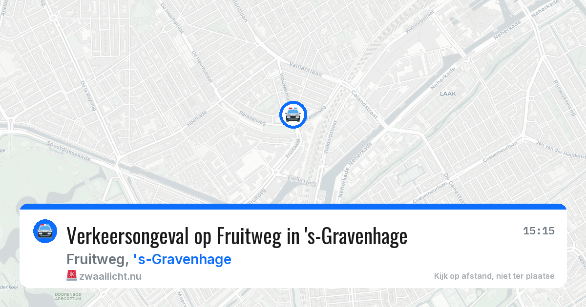 Verkeersongeval op Fruitweg in 's-Gravenhage — 17 jul 2026