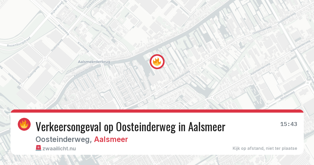 Verkeersongeval op Oosteinderweg in Aalsmeer — 12 jul 2026