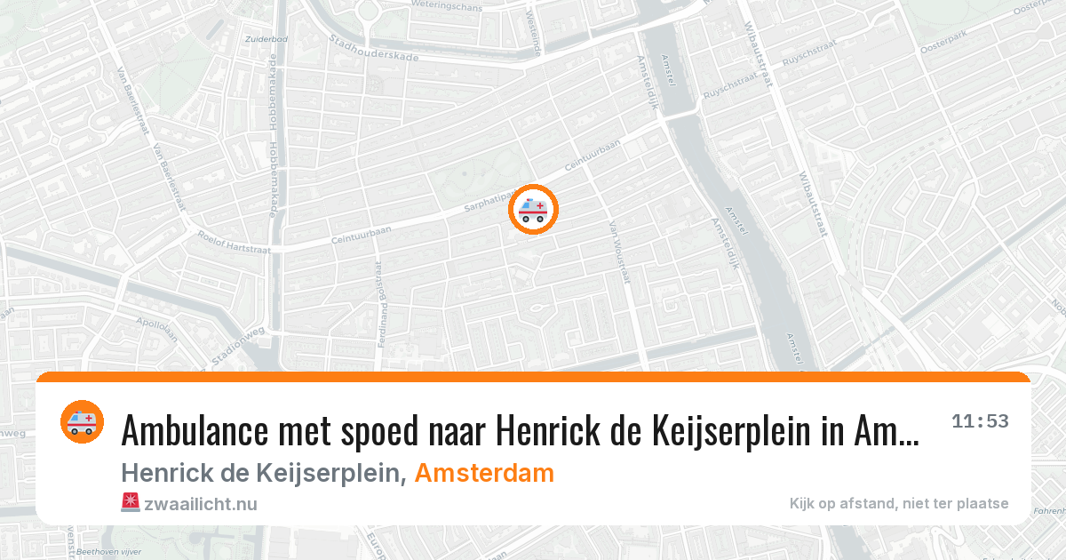 Ambulance met spoed naar Henrick de Keijserplein in Amsterdam — 20 mei 2026