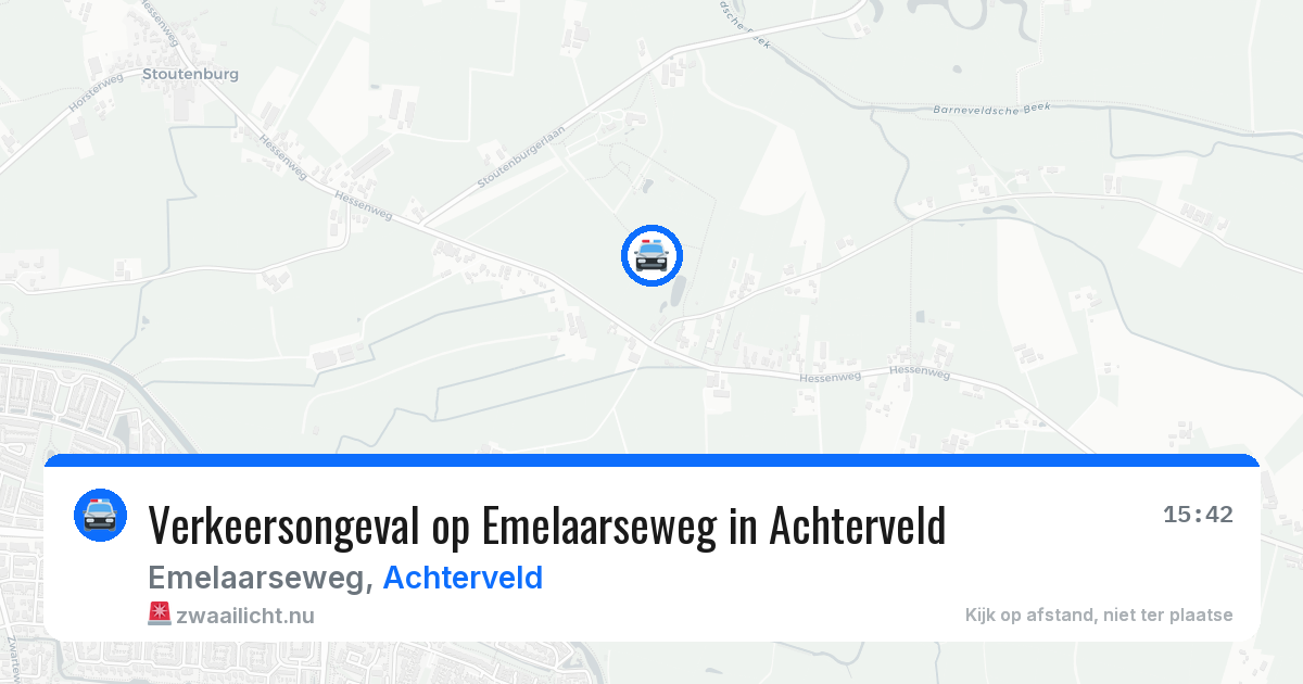 Verkeersongeval op Emelaarseweg in Achterveld — 20 mrt 2026