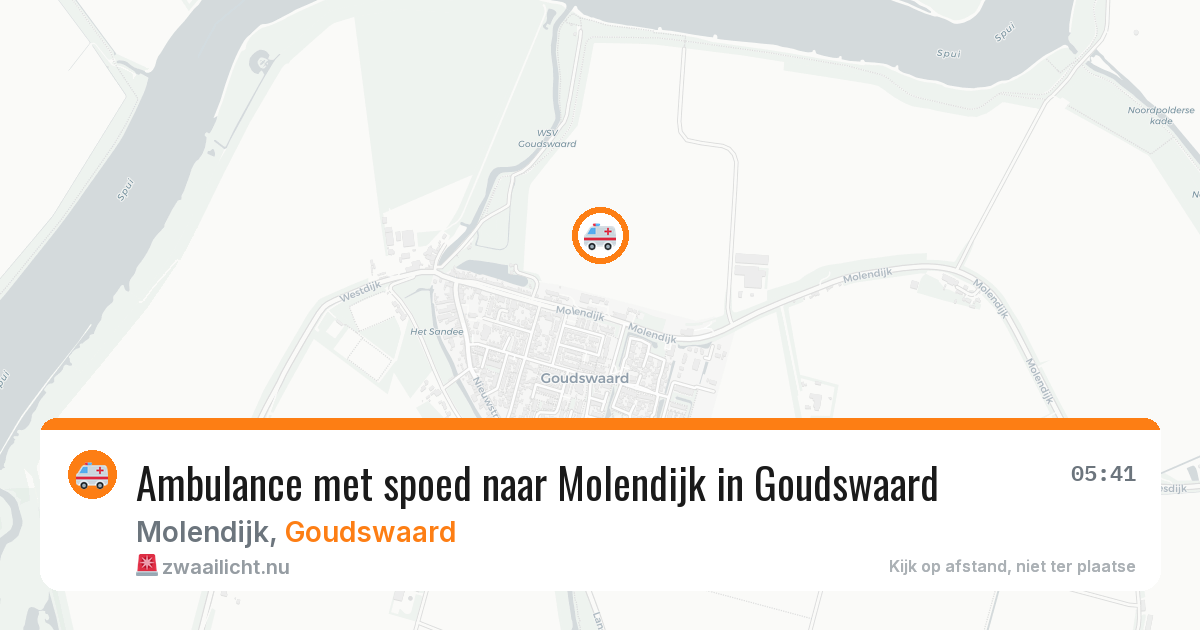 Ambulance met spoed naar Molendijk in Goudswaard — 19 jul 2026