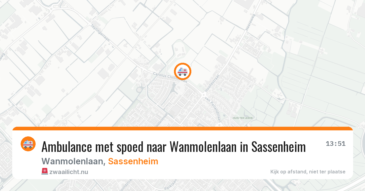 Ambulance met spoed naar Wanmolenlaan in Sassenheim — 9 jul 2026