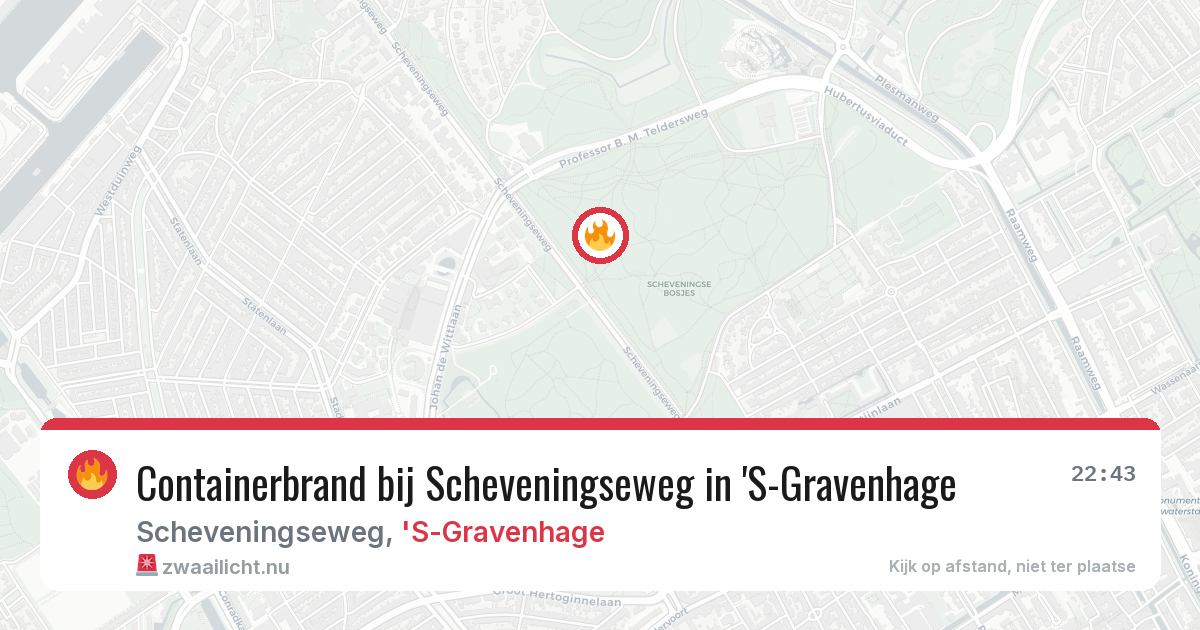 Containerbrand bij Scheveningseweg in 'S-Gravenhage — 17 jul 2026