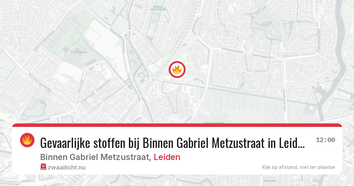 Gevaarlijke stoffen bij Binnen Gabriel Metzustraat in Leiden — 26 feb 2026