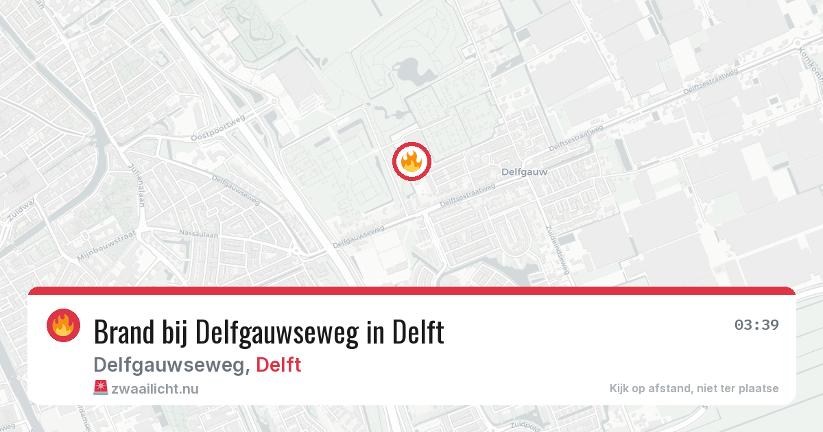 Brand bij Delfgauwseweg in Delft — 10 apr 2026