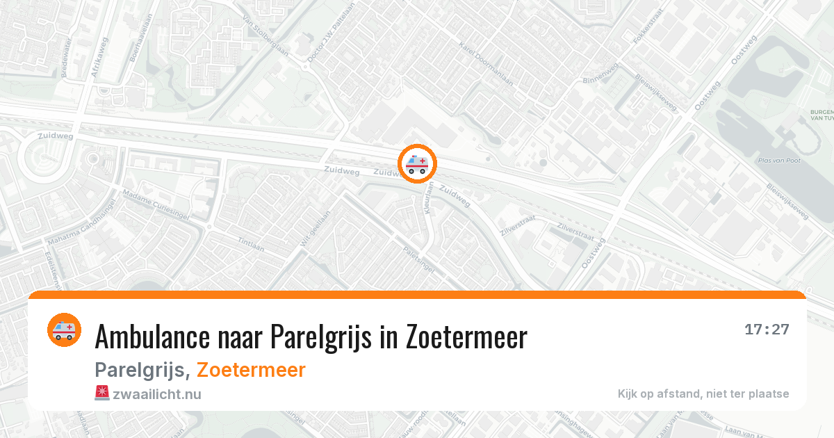 Ambulance naar Parelgrijs in Zoetermeer — 20 jul 2026
