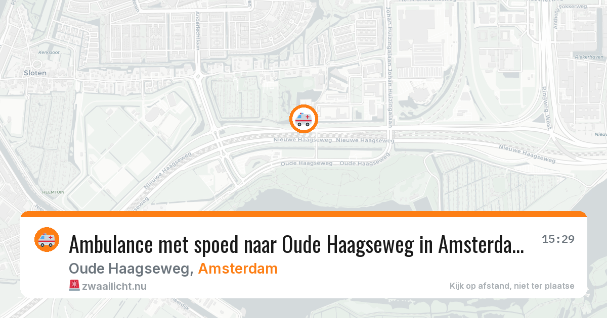 Ambulance met spoed naar Oude Haagseweg in Amsterdam — 8 jun 2026