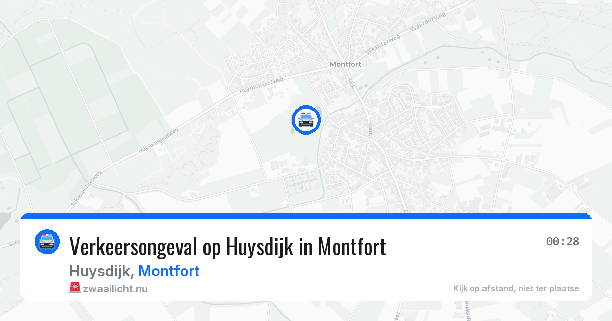 Verkeersongeval op Huysdijk in Montfort — 12 jul 2026