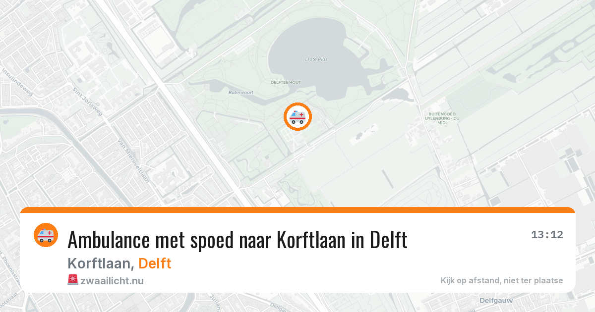 Ambulance met spoed naar Korftlaan in Delft — 15 mei 2026