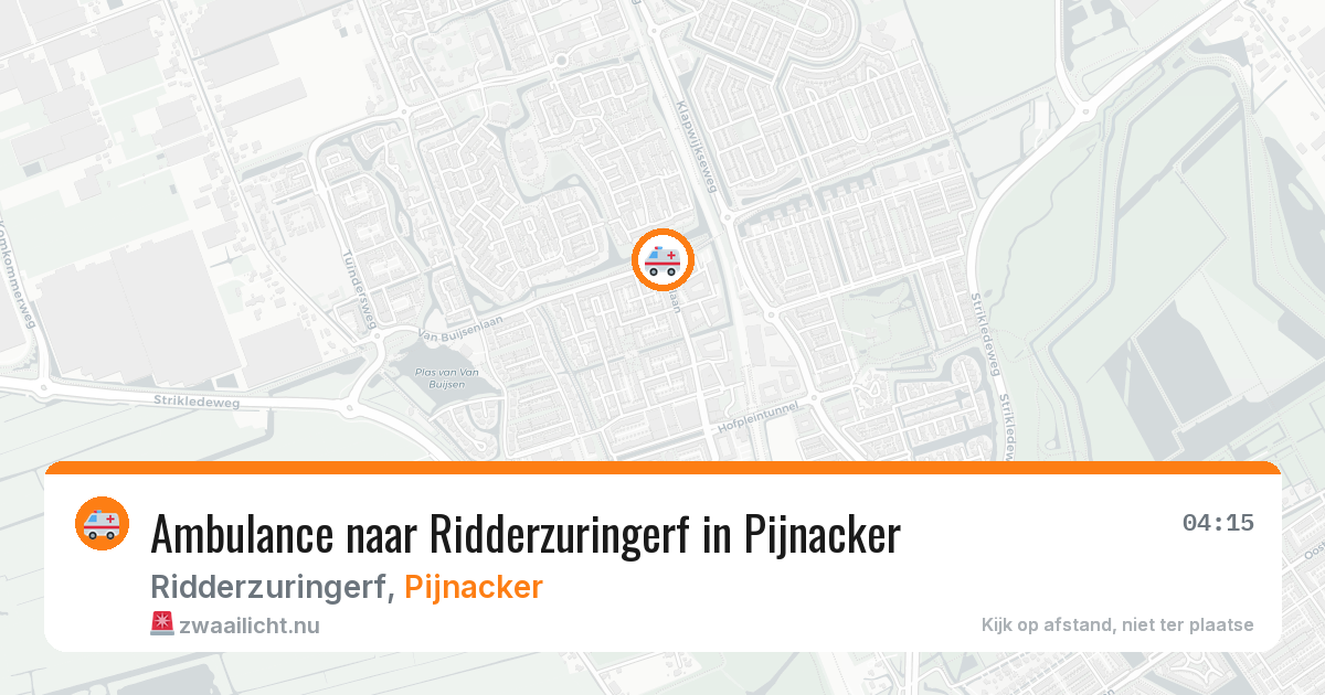 Ambulance naar Ridderzuringerf in Pijnacker — 15 jul 2026