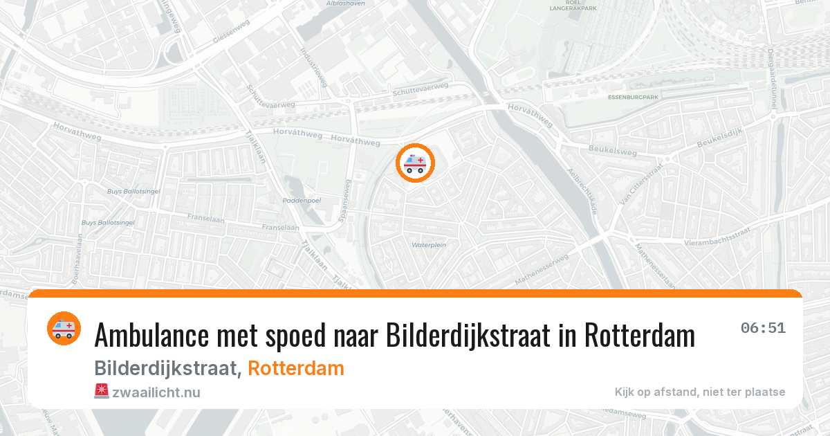 Ambulance met spoed naar Bilderdijkstraat in Rotterdam — 25 jul 2026