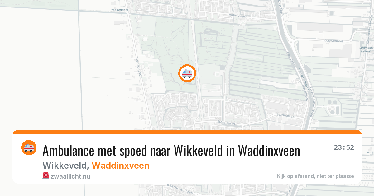 Ambulance met spoed naar Wikkeveld in Waddinxveen — 12 jul 2026
