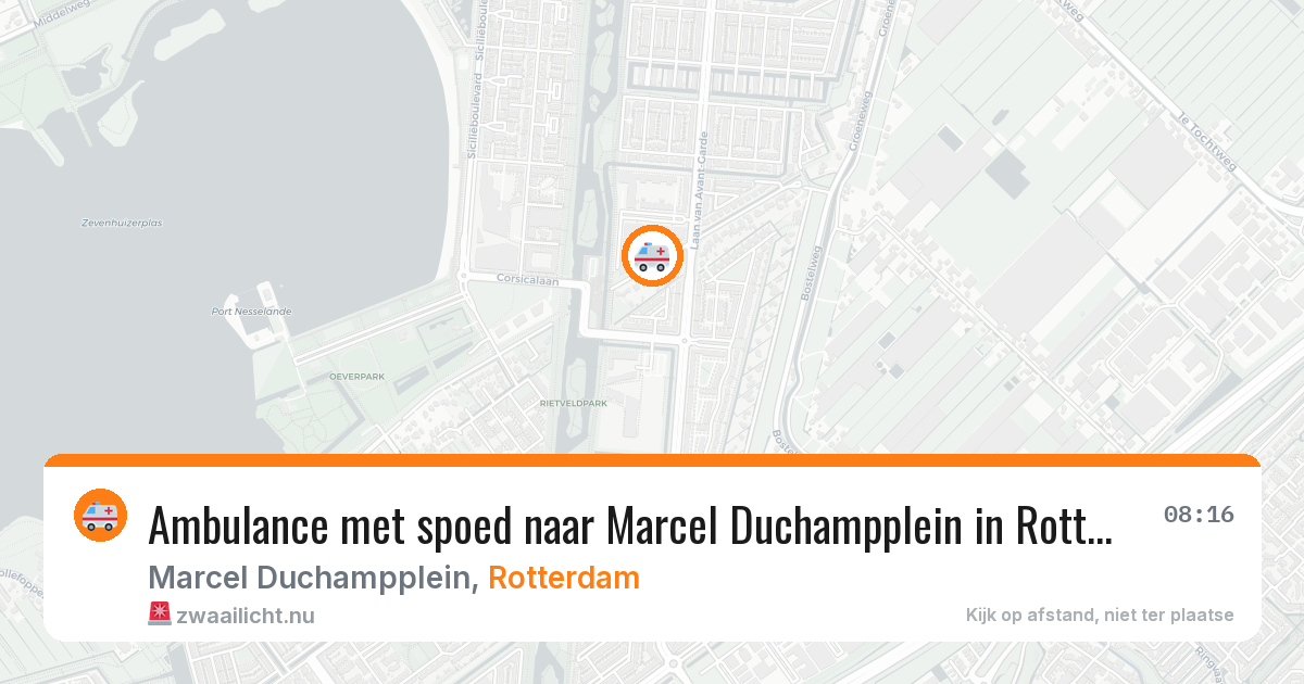 Ambulance met spoed naar Marcel Duchampplein in Rotterdam — 19 jul 2026