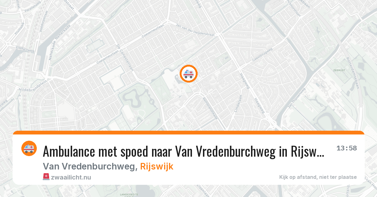 Ambulance met spoed naar Van Vredenburchweg in Rijswijk — 22 jul 2026