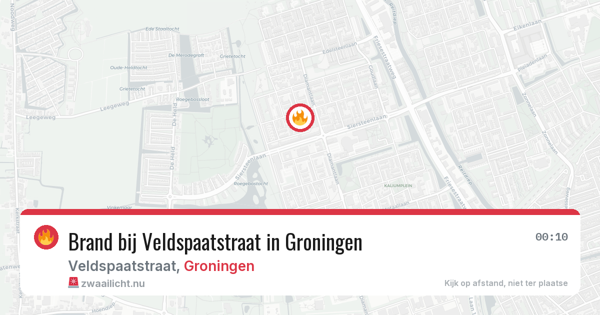 Brand bij Veldspaatstraat in Groningen — 23 mrt 2026