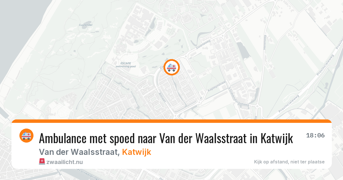 Ambulance met spoed naar Van der Waalsstraat in Katwijk — 16 jul 2026