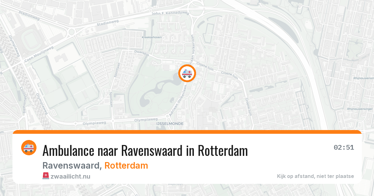 Ambulance naar Ravenswaard in Rotterdam — 15 mrt 2026