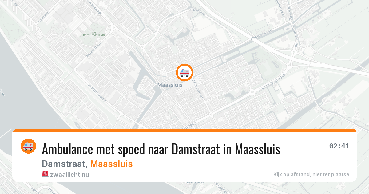 Ambulance met spoed naar Damstraat in Maassluis — 11 jul 2026