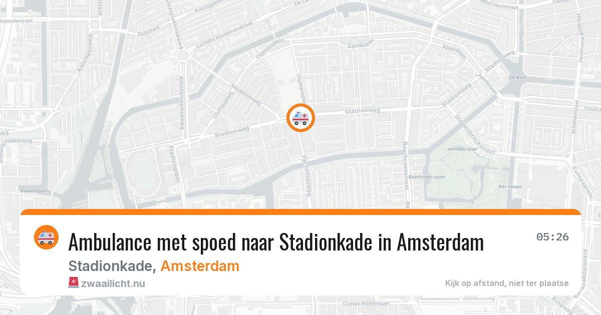 Ambulance met spoed naar Stadionkade in Amsterdam — 27 jul 2026