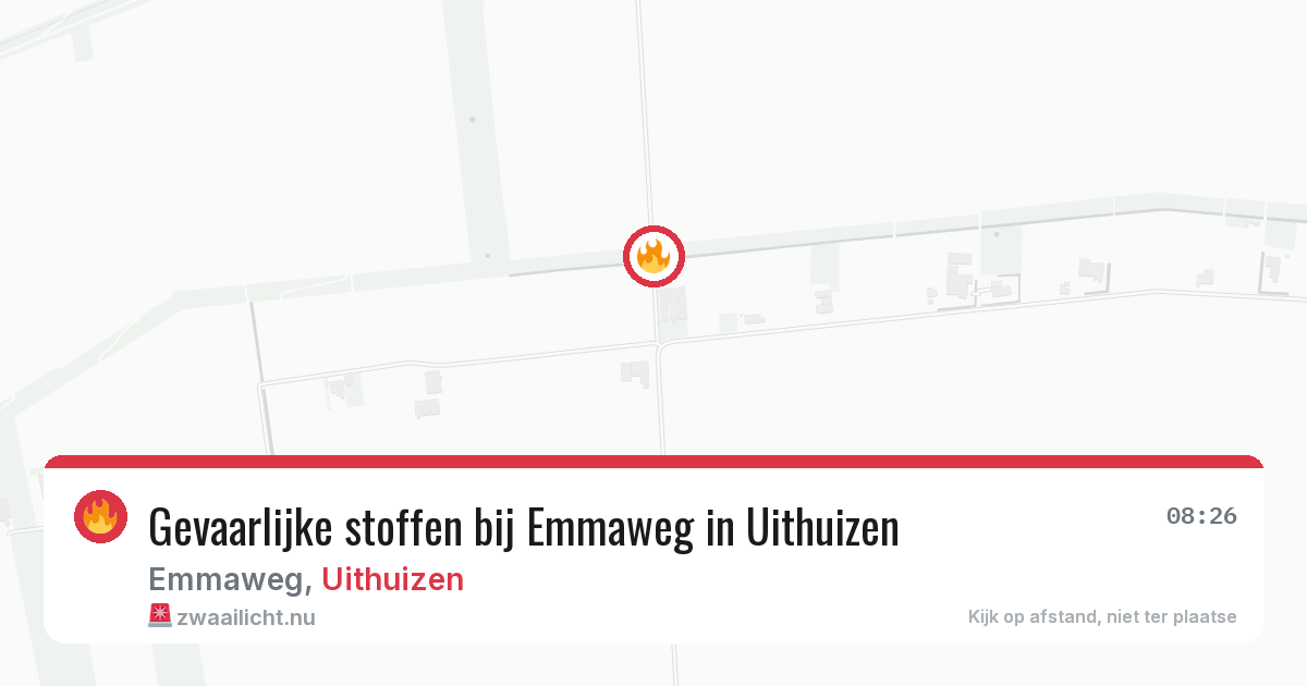Gevaarlijke stoffen bij Emmaweg in Uithuizen — 2 jul 2026