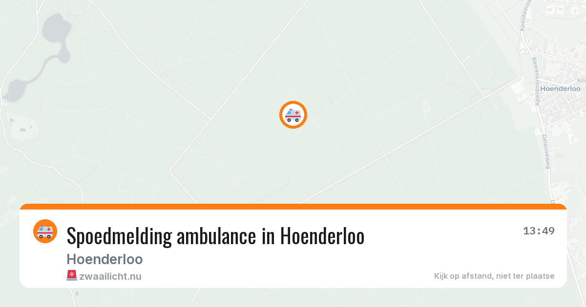 Spoedmelding ambulance in Hoenderloo — 21 jul 2026