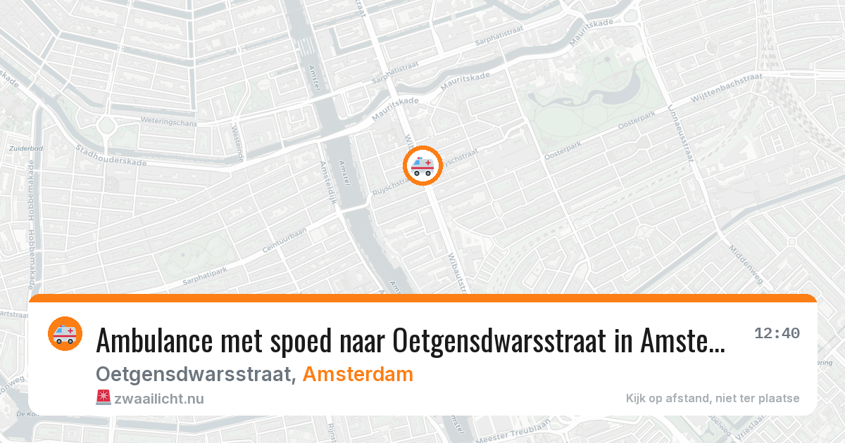 Ambulance met spoed naar Oetgensdwarsstraat in Amsterdam — 17 jul 2026