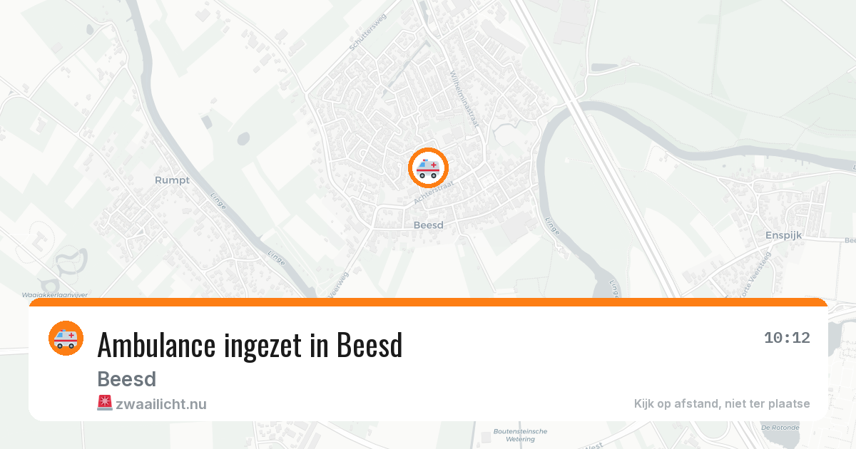 Ambulance ingezet in Beesd — 16 jul 2026