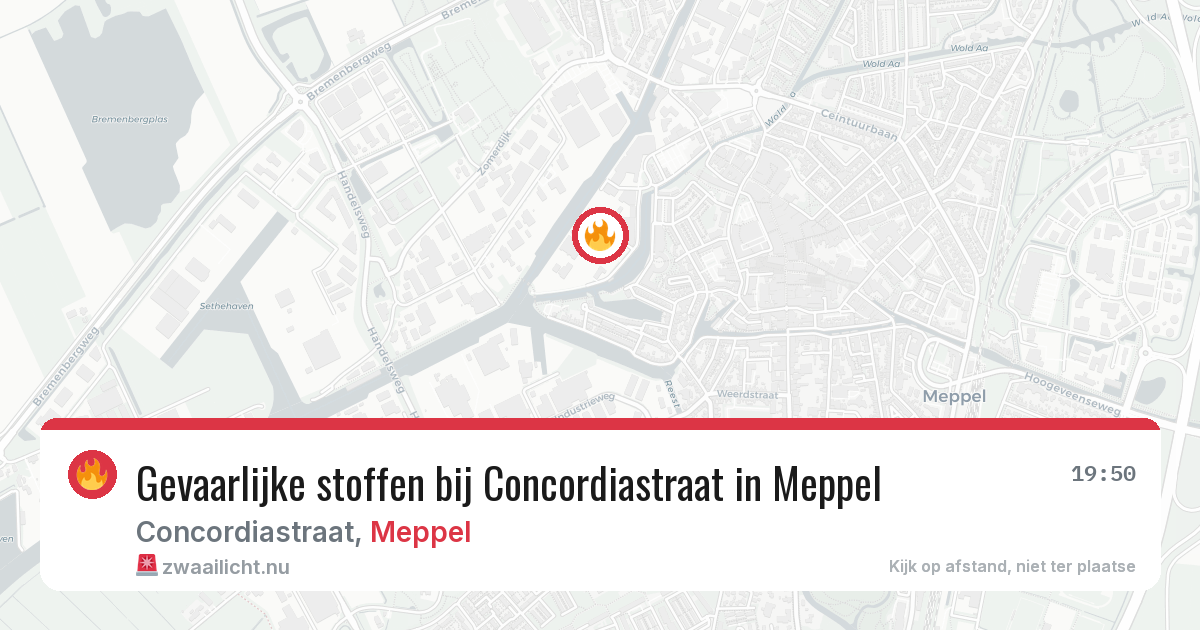 Gevaarlijke stoffen bij Concordiastraat in Meppel — 5 apr 2026