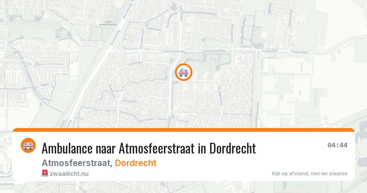 Ambulance naar Atmosfeerstraat in Dordrecht — 25 jul 2026