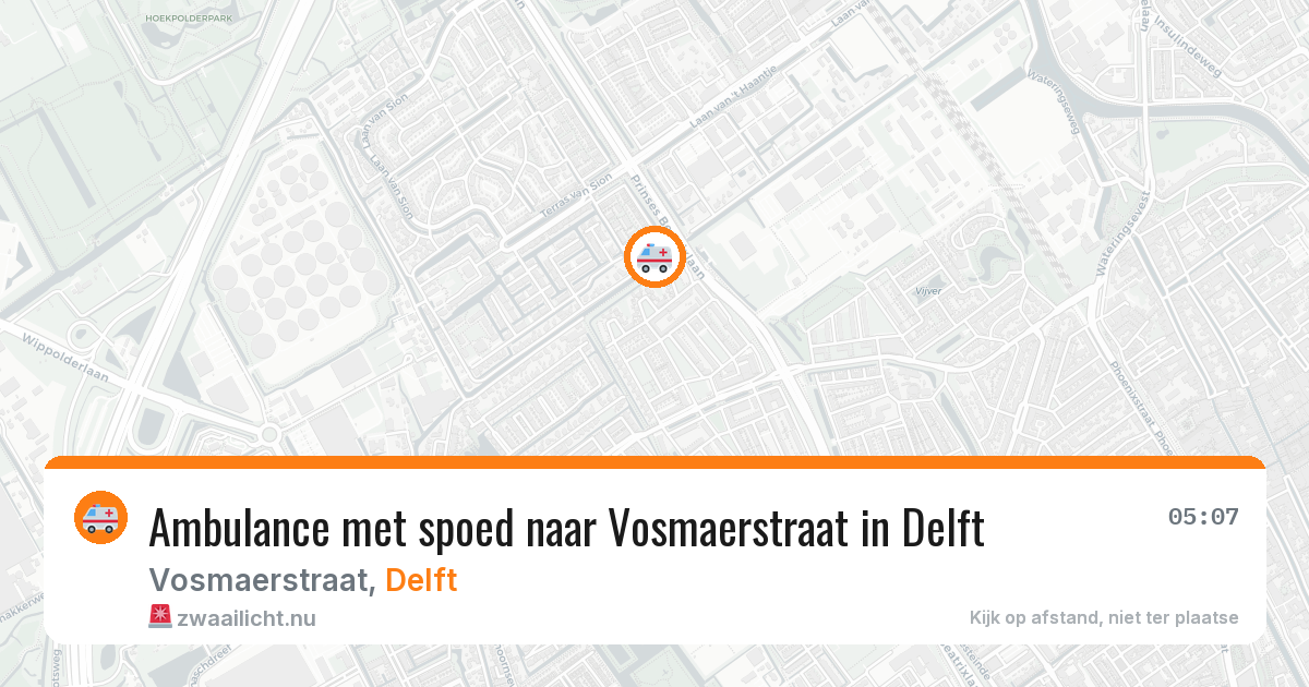 Ambulance met spoed naar Vosmaerstraat in Delft — 13 apr 2026
