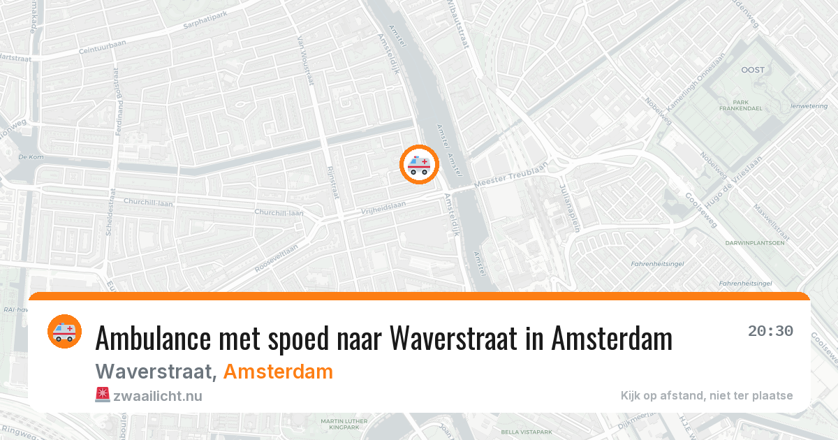 Ambulance met spoed naar Waverstraat in Amsterdam — 6 jun 2026