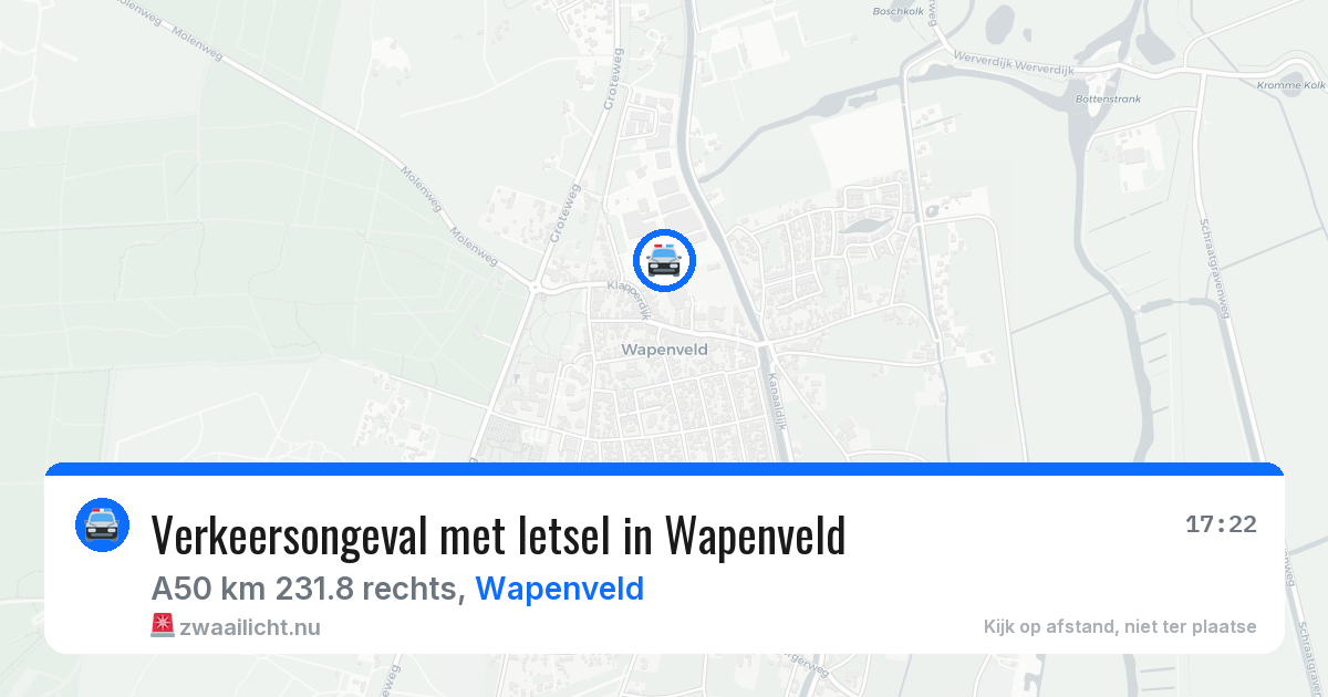 Verkeersongeval met letsel in Wapenveld — 26 apr 2026