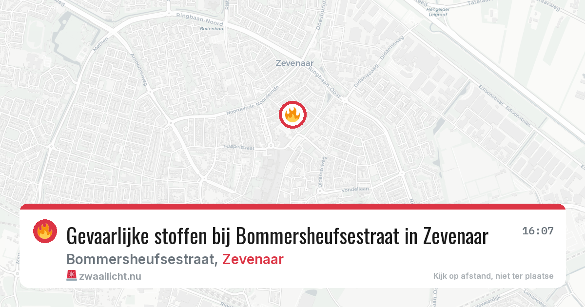 Gevaarlijke stoffen bij Bommersheufsestraat in Zevenaar — 5 jun 2026