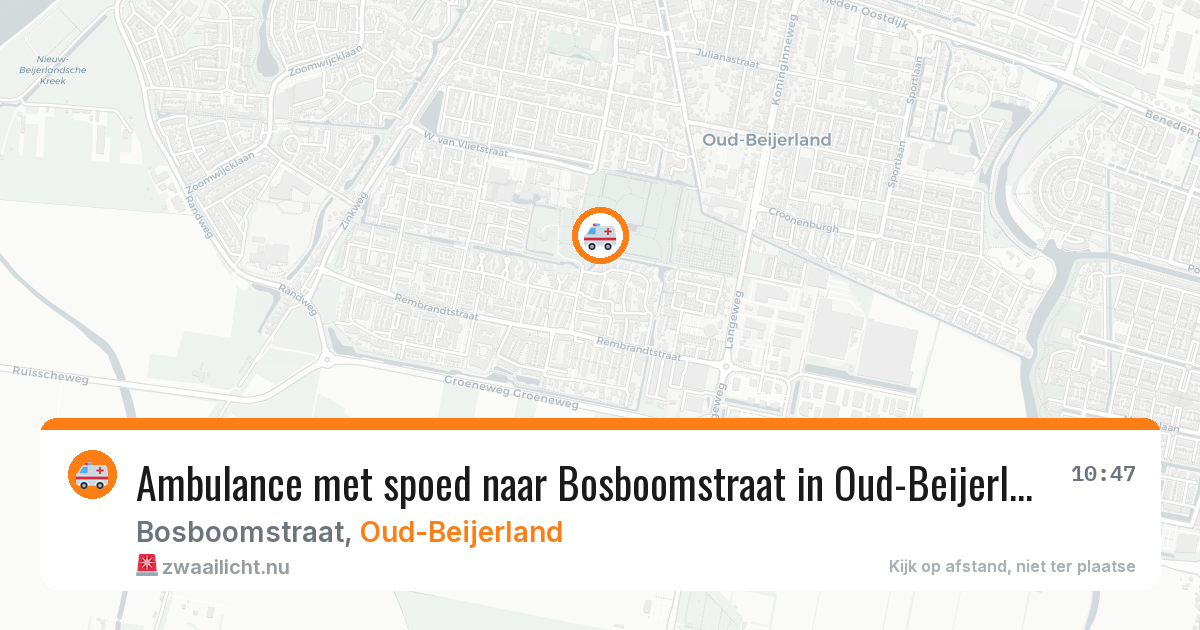 Ambulance met spoed naar Bosboomstraat in Oud-Beijerland — 21 mrt 2026