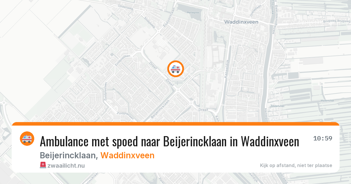 Ambulance met spoed naar Beijerincklaan in Waddinxveen — 21 mrt 2026
