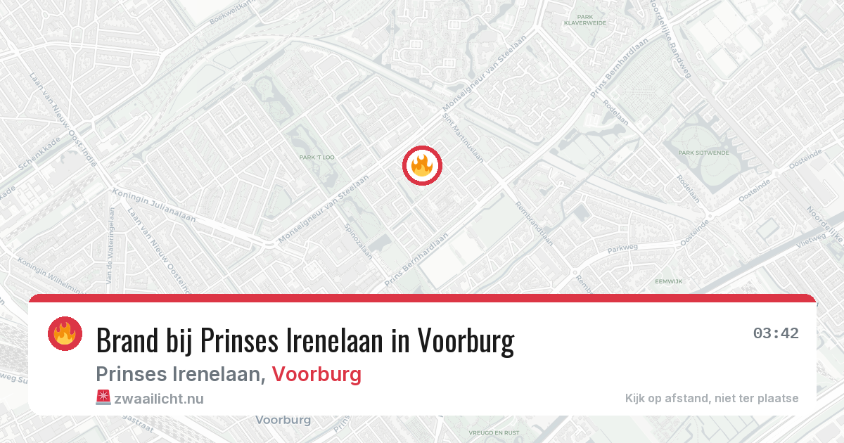 Brand bij Prinses Irenelaan in Voorburg — 25 jul 2026