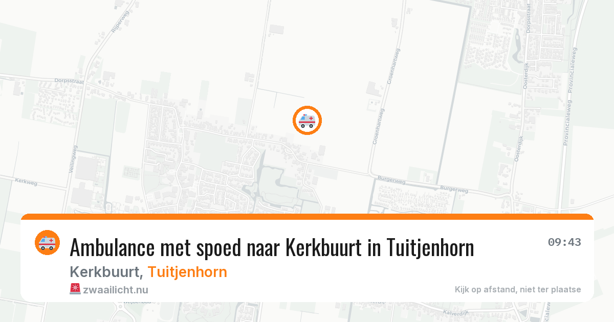 Ambulance met spoed naar Kerkbuurt in Tuitjenhorn — 22 mrt 2026
