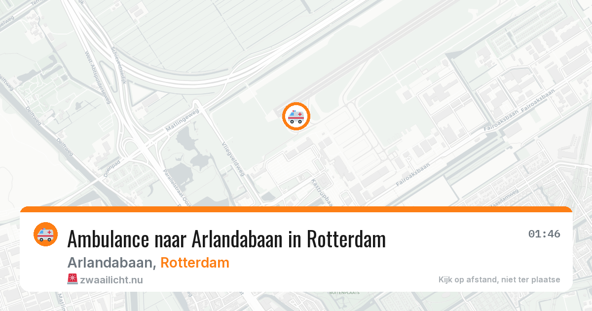 Ambulance naar Arlandabaan in Rotterdam — 5 jun 2026