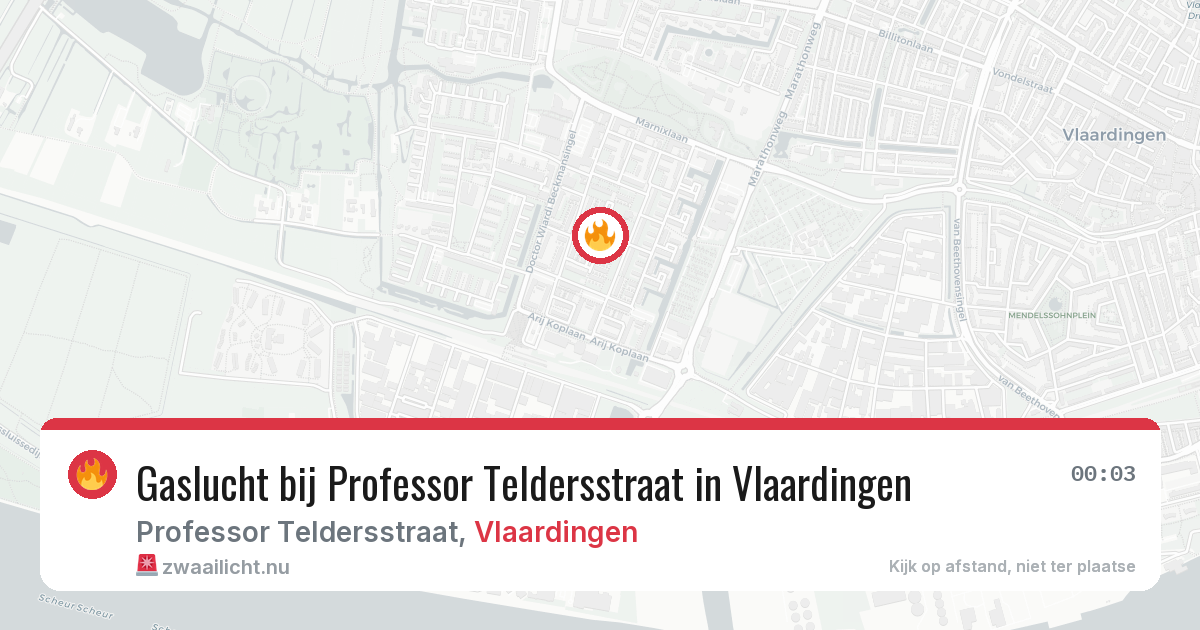 Gaslucht bij Professor Teldersstraat in Vlaardingen — 16 jul 2026